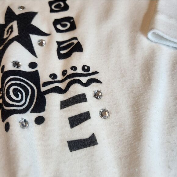 White Cropped 80s Shoulder Pad Soft Baby Tee Short Sleeved Eighties Graphics - Picture 3 of 5